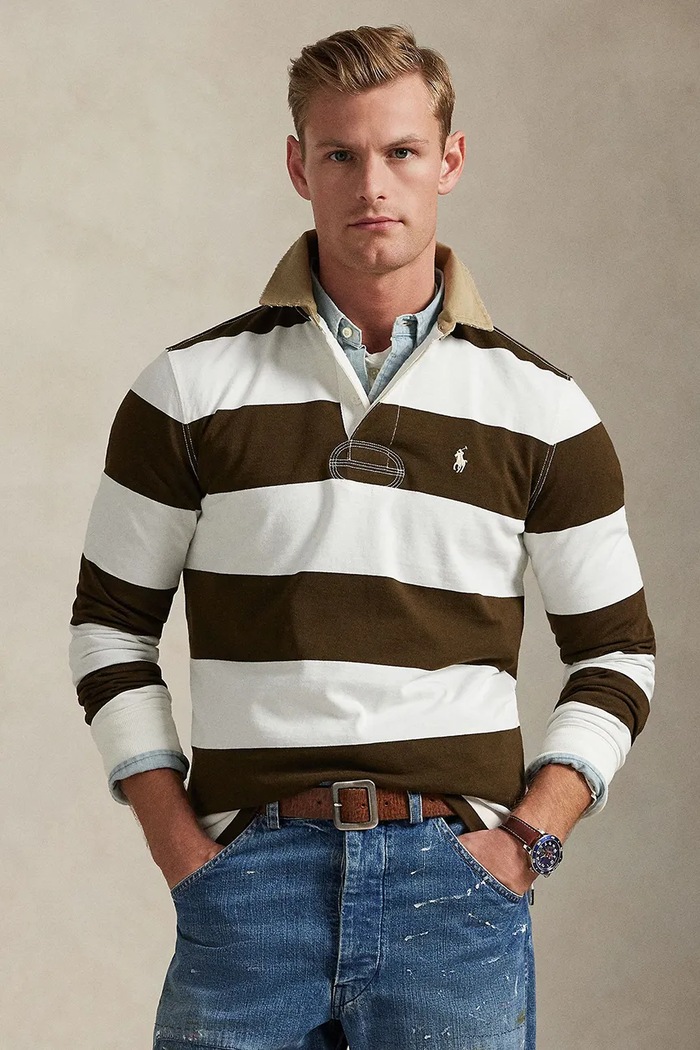 Bavlněná mikina Polo Ralph Lauren bez kapuce hnědá 710P05317