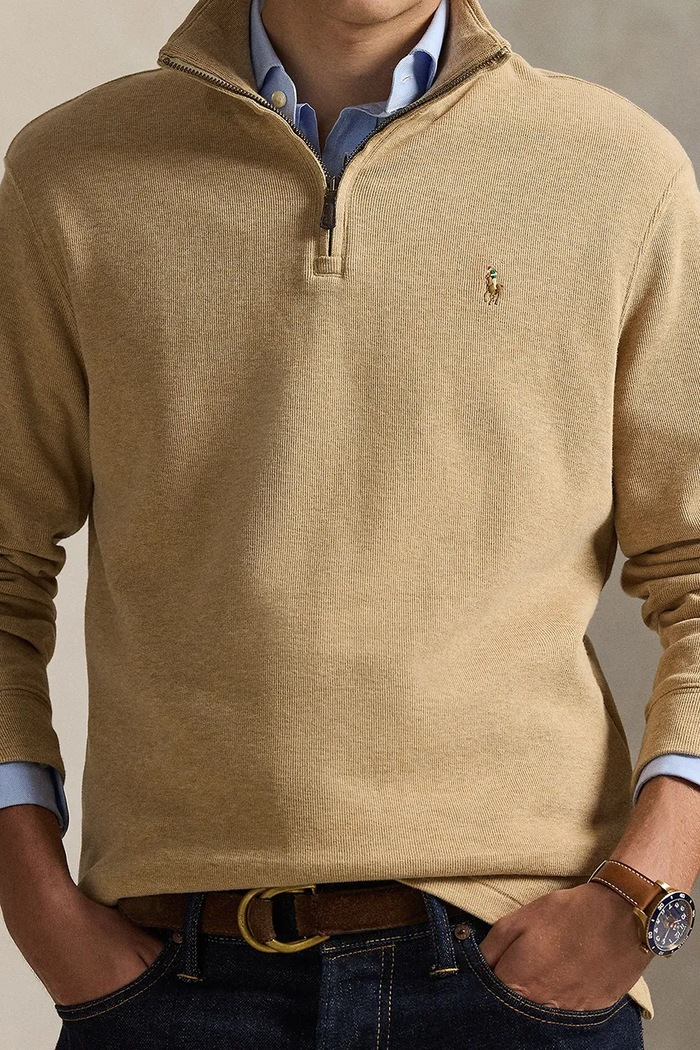 Polo Ralph Lauren mikina bavlněná pánská béžová 710P07411