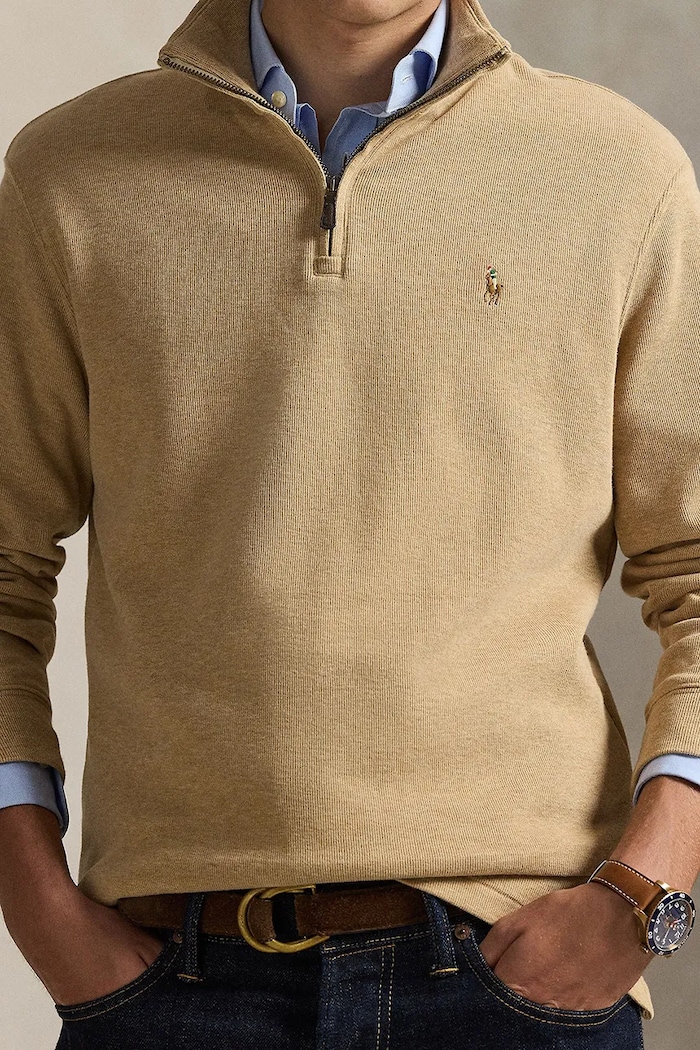 Polo Ralph Lauren mikina bavlněná pánská béžová 710P07411