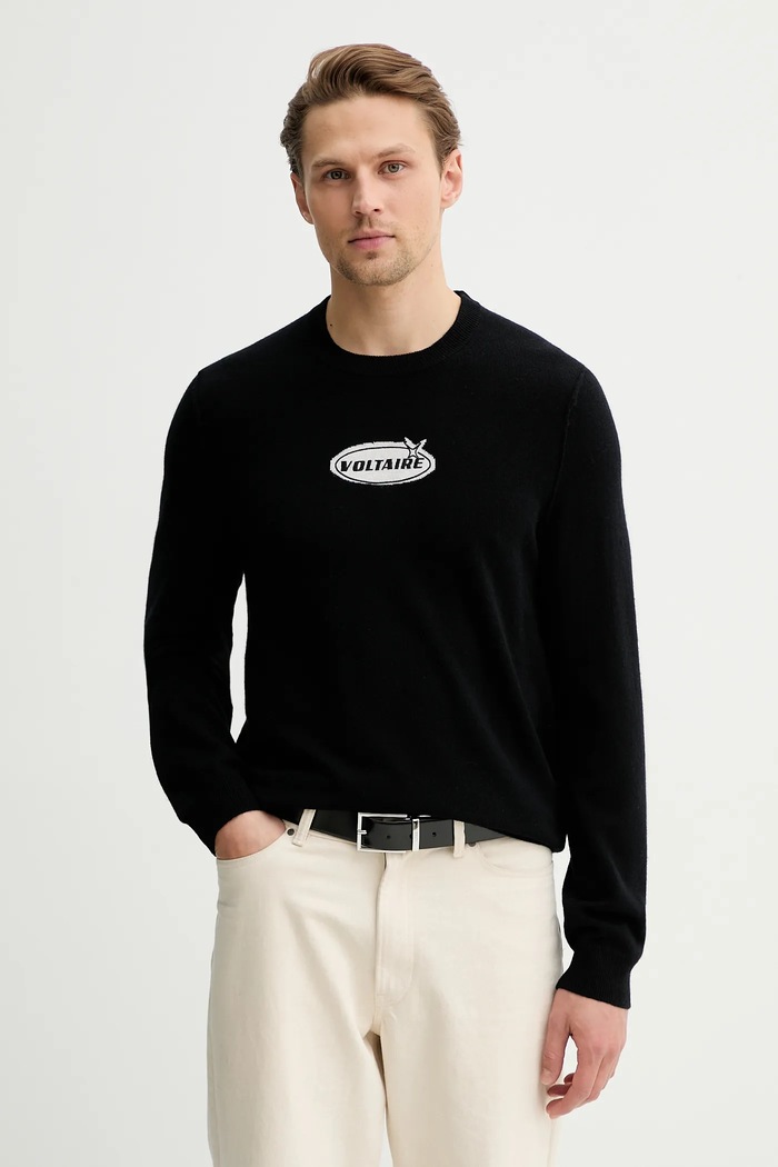Μάλλινο πουλόβερ ZADIG&VOLTAIRE μαλλί μαύρο KMSW01814