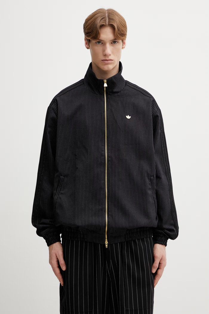 adidas Originals Firebird TT μπλούζα με κουμπιά ανδρική χωρίς κουκούλα μαύρο KC9051