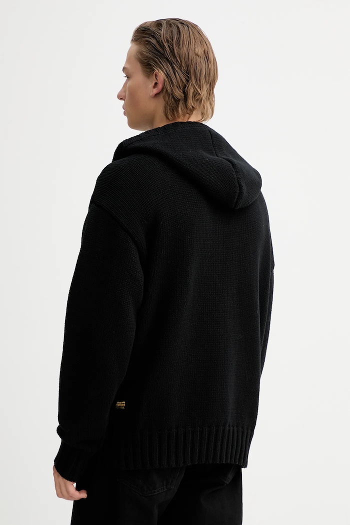 Одяг Бавовняний кардиган G-Star Heavy full zip hdd D27113.D631 чорний
