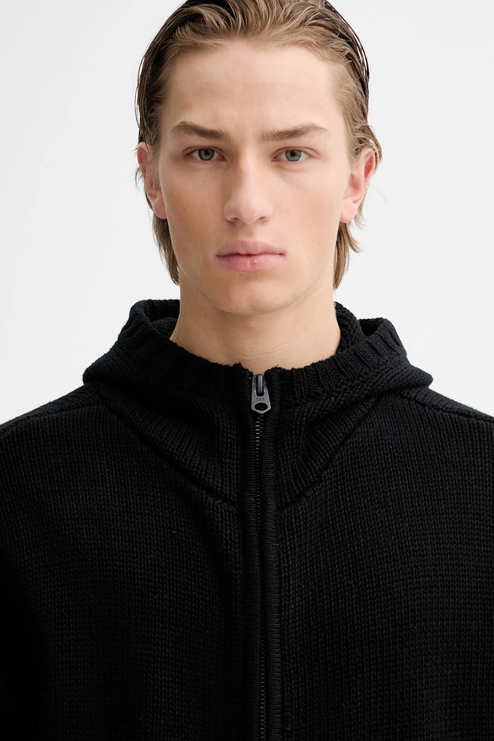 Бавовняний кардиган G-Star Heavy full zip hdd чорний D27113.D631