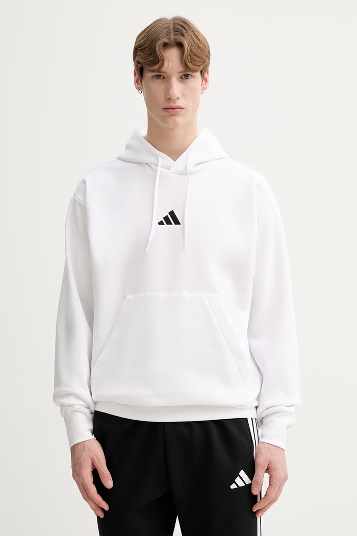 Mikina adidas Feelcozy s kapucňou biela JE3808