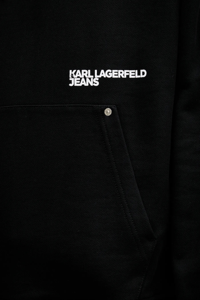 Karl Lagerfeld Jeans pamut melegítőfelső fekete B1M20058