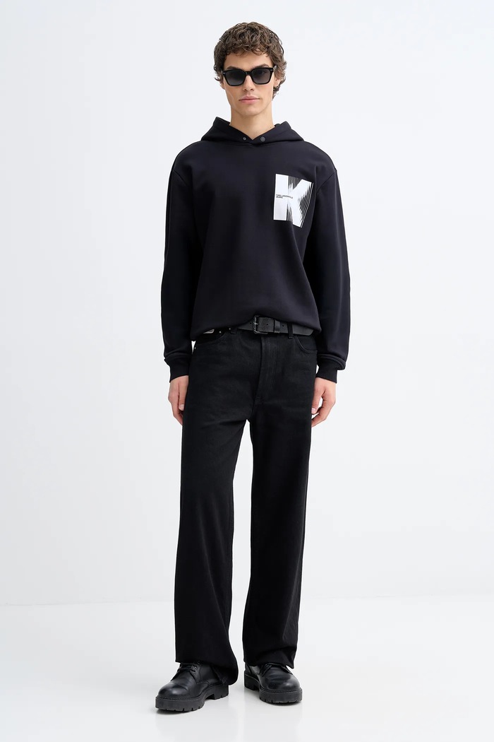 Βαμβακερή μπλούζα Karl Lagerfeld Jeans B1M20053 μαύρο SS26