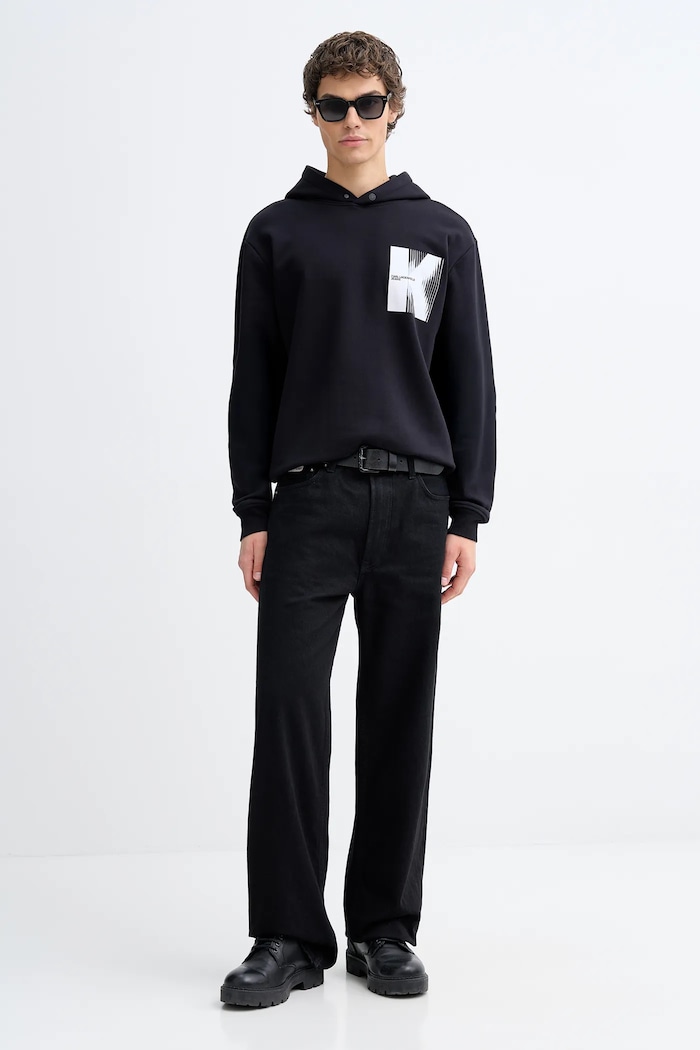 Βαμβακερή μπλούζα Karl Lagerfeld Jeans B1M20053 μαύρο SS26