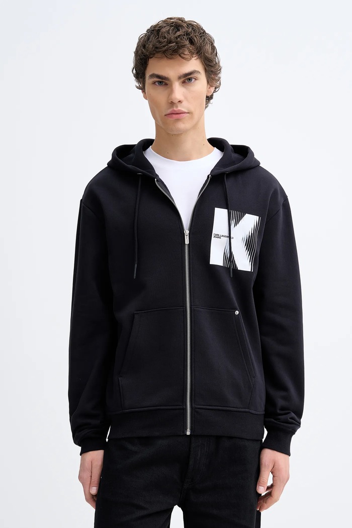 Βαμβακερή μπλούζα Karl Lagerfeld Jeans βαμβάκι μαύρο B1M20068