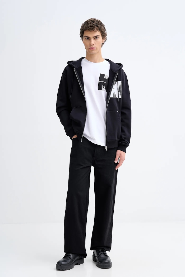 Βαμβακερή μπλούζα Karl Lagerfeld Jeans B1M20068 μαύρο SS26