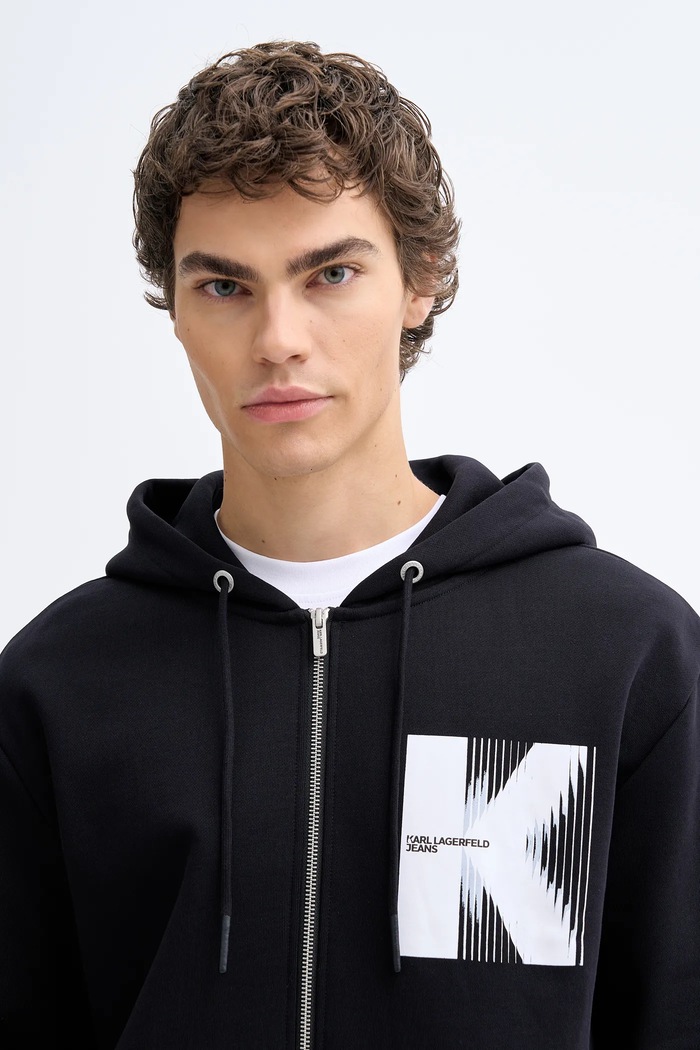Βαμβακερή μπλούζα Karl Lagerfeld Jeans μαύρο B1M20068