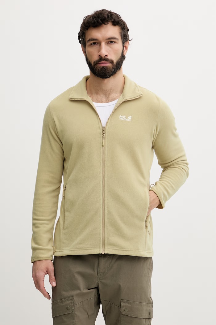Jack Wolfskin суичър с цип мъжки Taunus 100 бежов A65793