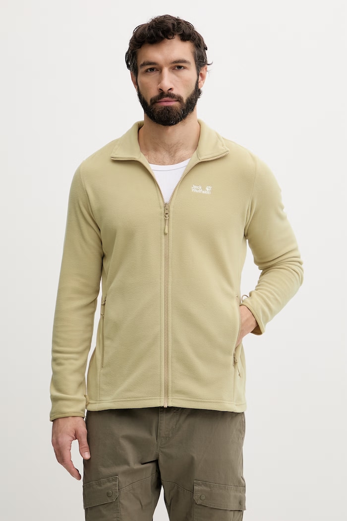 Jack Wolfskin суичър с цип мъжки Taunus 100 бежов A65793