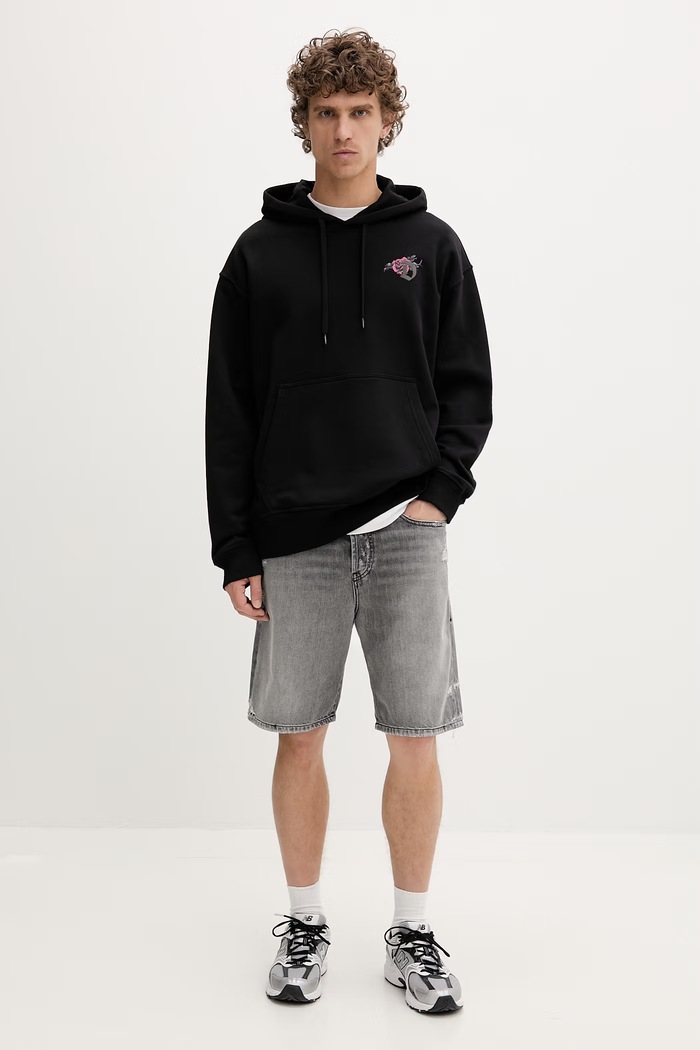 Diesel hanorac cu glugă pentru bărbați, din bumbac S-MACS-HOOD-V1 A22499.0NSEX negru SS26