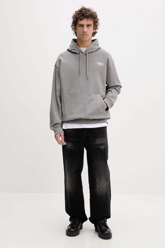 Diesel pulover moški bombažen S-MACS-HOOD-V2 A22502.0NSEX siva SS26