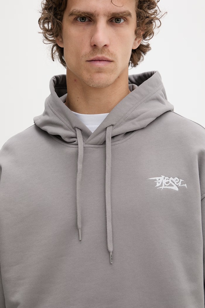 Diesel pulover moški bombažen S-MACS-HOOD-V2 siva A22502.0NSEX