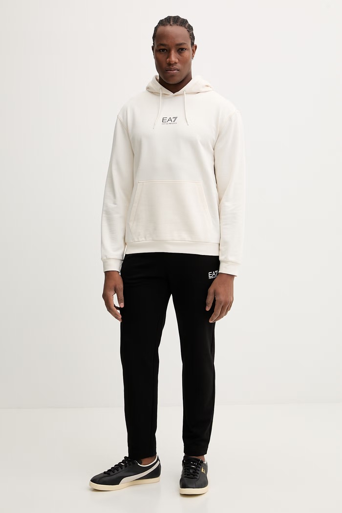 Βαμβακερή μπλούζα EA7 Emporio Armani AF22266.7M001403 μπεζ SS26