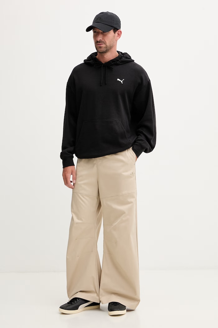 Puma hanorac cu glugă pentru bărbați, din bumbac Essentials Elevated 692019 negru SS26