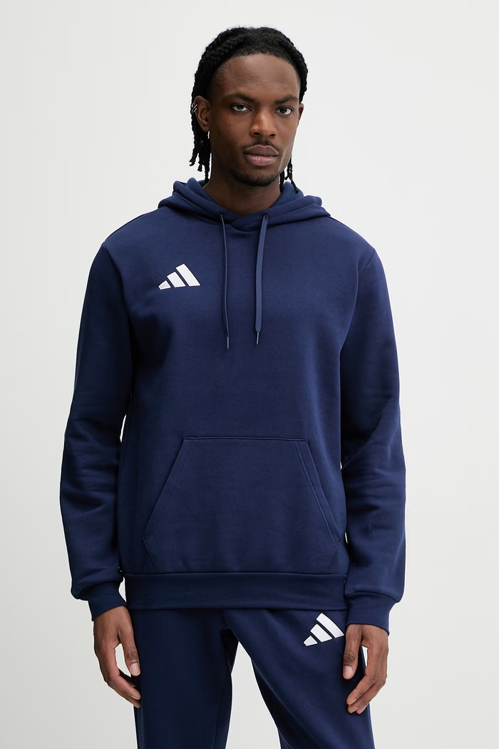 Суичър за трениране adidas Performance Entrada26 с качулка тъмносин JZ6583