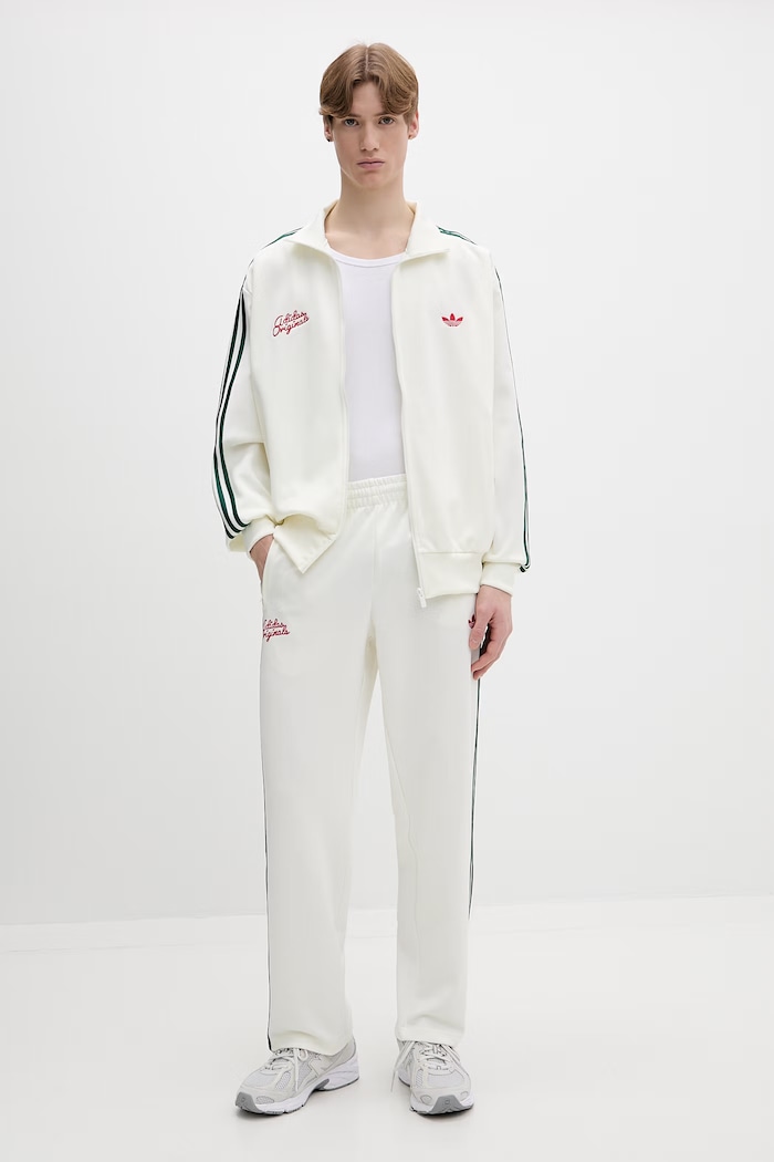 adidas Originals bluza rozpinana męska z bawełną KD6625 beżowy SS26
