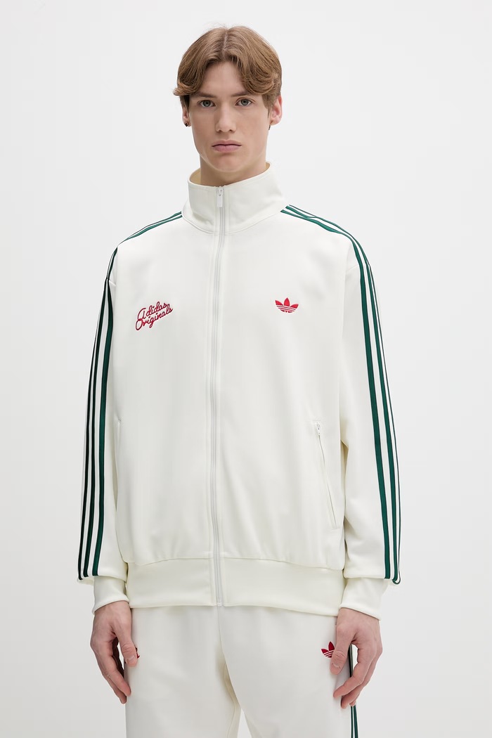 Odzież adidas Originals bluza rozpinana męska z bawełną KD6625 beżowy