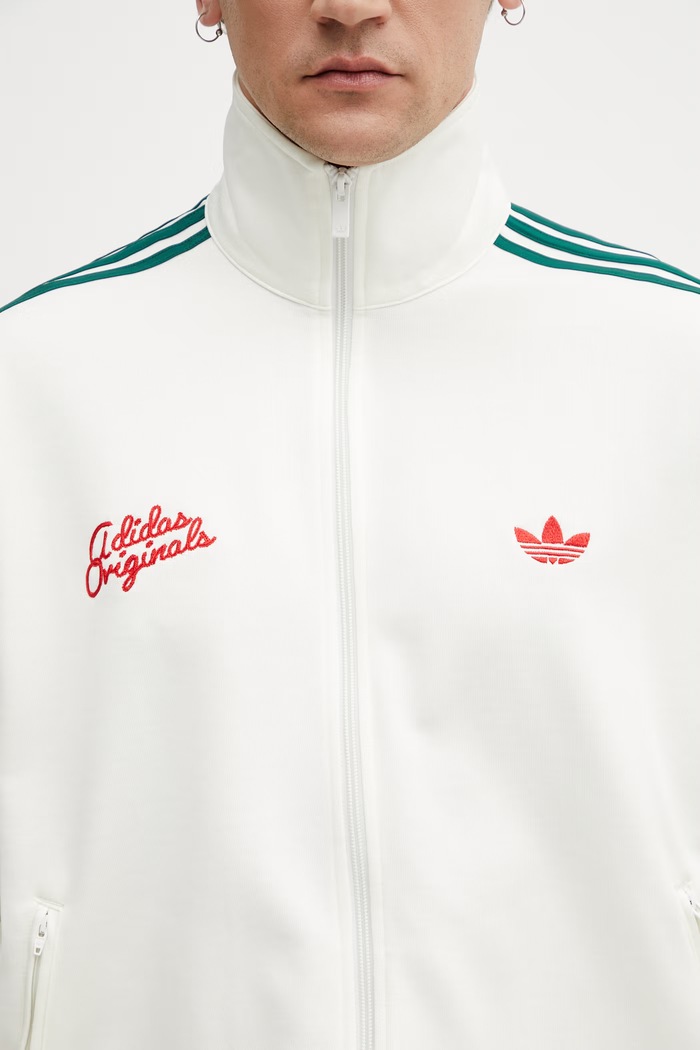 adidas Originals mikina na zips s bavlnou pánska béžová KD6625