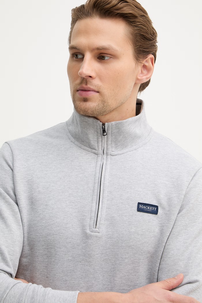Bavlněná mikina Hackett London šedá HM5800090