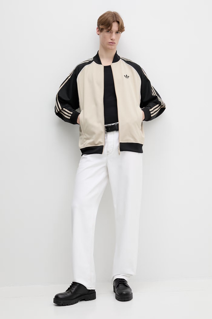 adidas Originals μπλούζα με κουμπιά ανδρική KE0114 μπεζ SS26