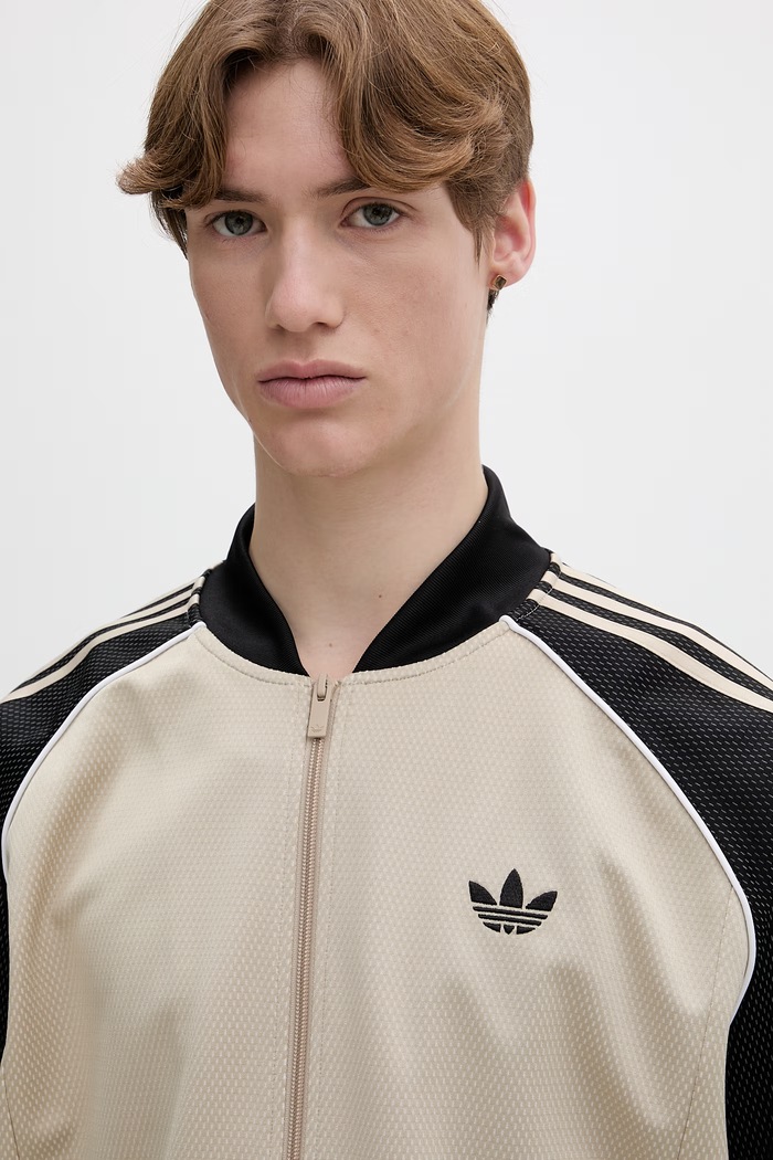 adidas Originals μπλούζα με κουμπιά ανδρική μπεζ KE0114