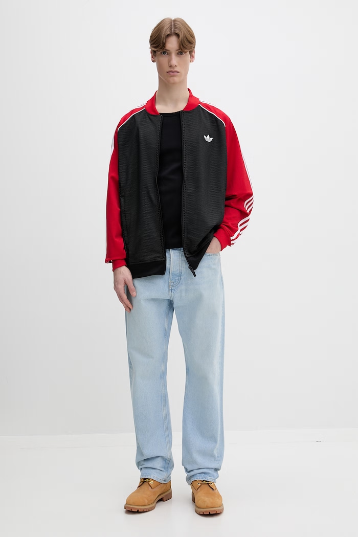 adidas Originals μπλούζα με κουμπιά ανδρική KE0115 μαύρο SS26