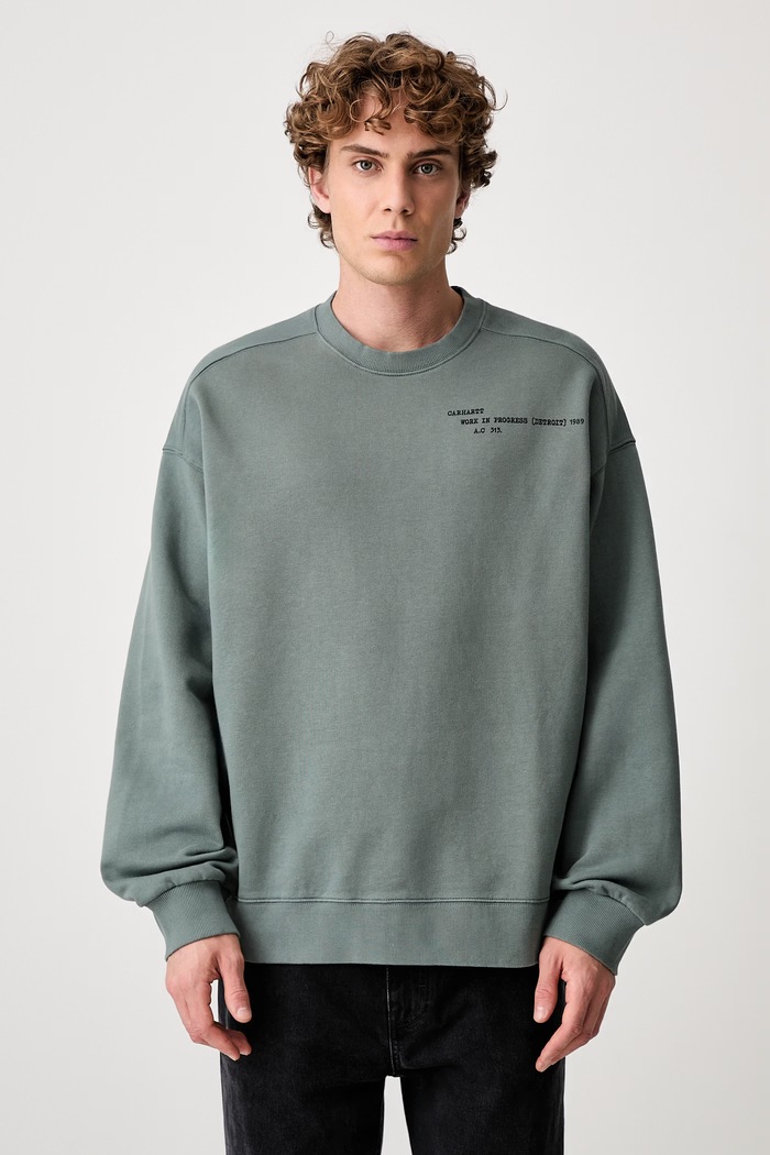 Odzież Carhartt WIP Punched Sweat bluza bawełniana męska I036039.3GEXX zielony