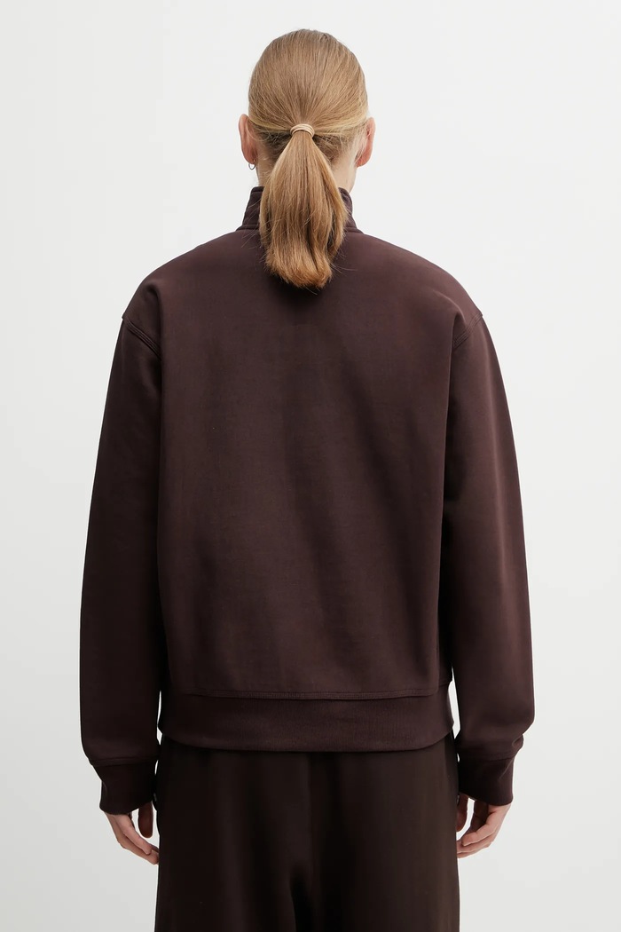 Odzież Carhartt WIP bluza Half Zip American Script Sweat I027014.33HXX brązowy