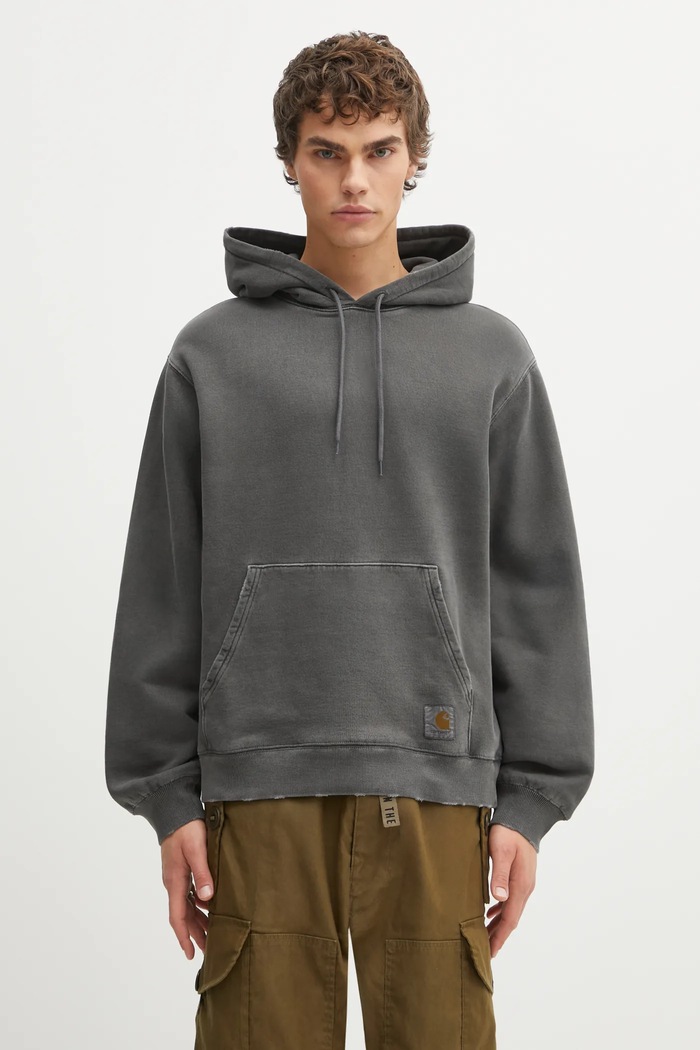 Carhartt WIP cotton sweatshirt Hooded Torion Sweat cotton gray I036053.89B7