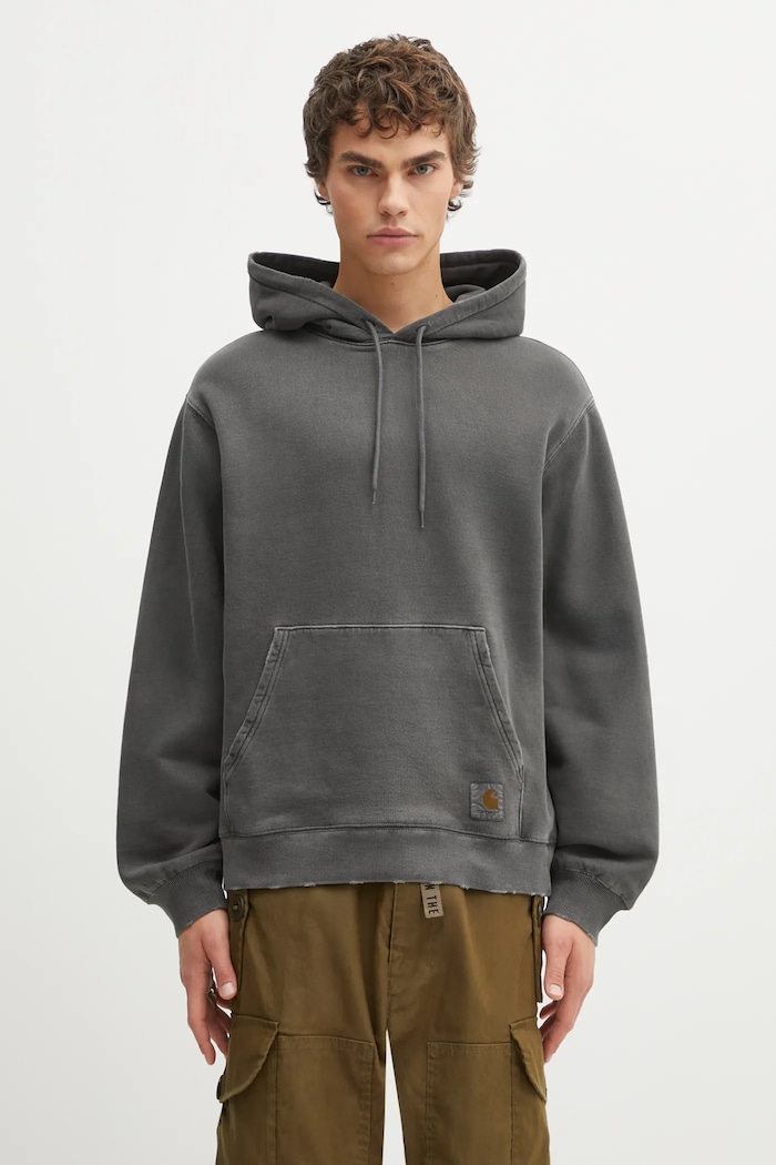 Carhartt WIP cotton sweatshirt Hooded Torion Sweat cotton gray I036053.89B7