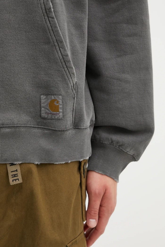 Carhartt WIP cotton sweatshirt Hooded Torion Sweat gray I036053.89B7