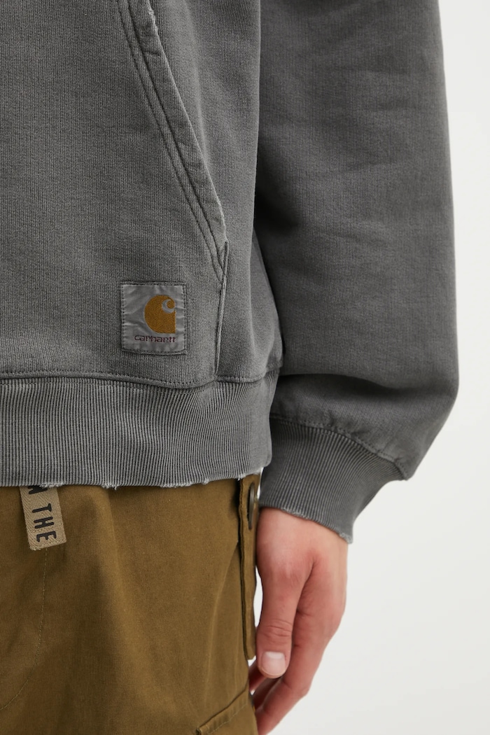 Carhartt WIP cotton sweatshirt Hooded Torion Sweat gray I036053.89B7