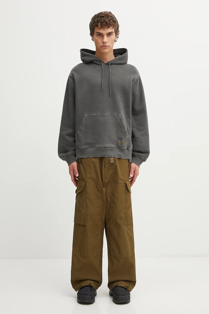 Carhartt WIP cotton sweatshirt Hooded Torion Sweat I036053.89B7 gray