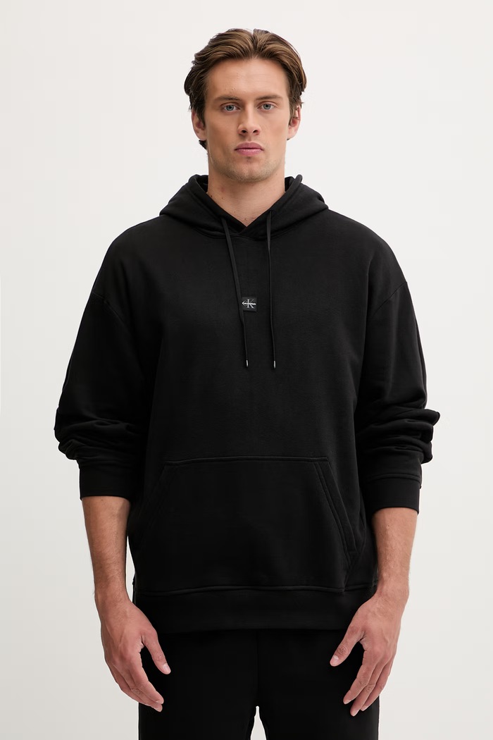 Calvin Klein Performance mikina s kapucňou pánska s bavlnou čierna LVGMS6W305