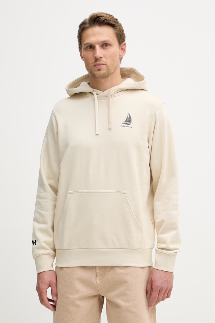 Дрехи Helly Hansen суичър мъжки от памук SHORELINE 54546 бежов