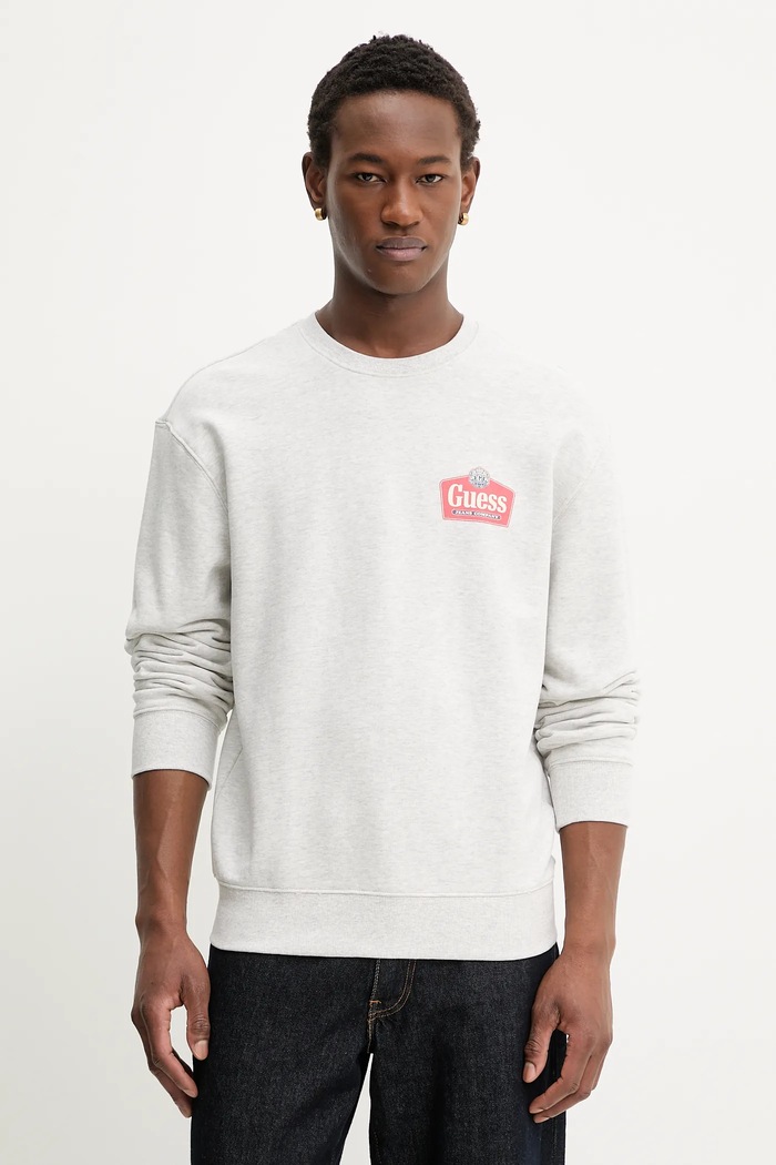 Guess Jeans pamut melegítőfelső pamut szürke M6RQ21.KCPR1