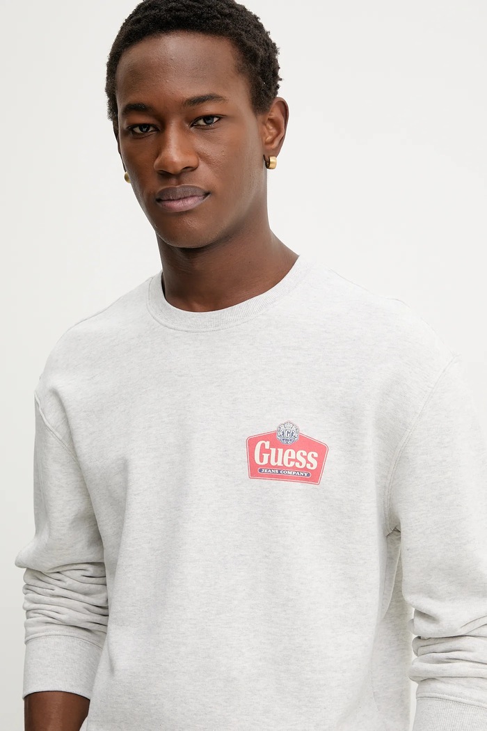 Guess Jeans pamut melegítőfelső szürke M6RQ21.KCPR1