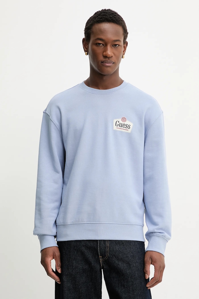 Ruházat Guess Jeans pamut melegítőfelső M6RQ21.KCPR1 kék