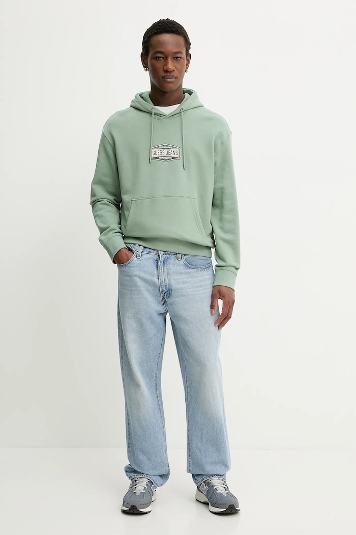 Guess Jeans pamut melegítőfelső M6RQ25.KCPR1 zöld SS26