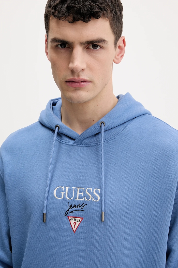 Βαμβακερή μπλούζα Guess Jeans μπλε M6RQ26.KCPR1
