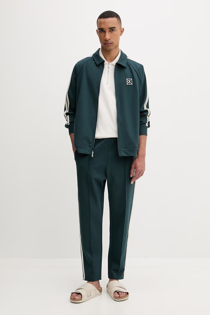 Calvin Klein mikina na zips pánska s modalom LV04LF233G zelená SS26