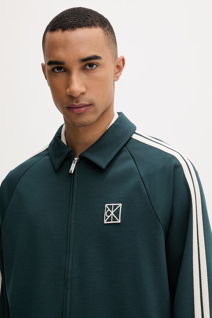 Calvin Klein mikina na zips pánska s modalom zelená LV04LF233G