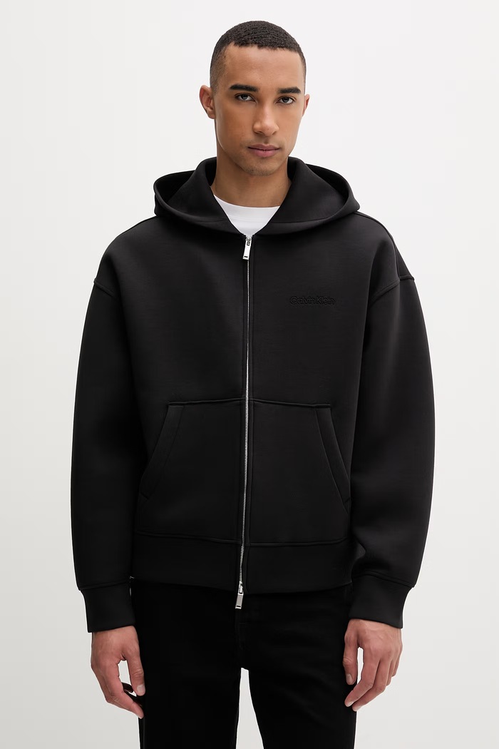 Calvin Klein mikina na zips s kapucňou pánska čierna LV04RE218G
