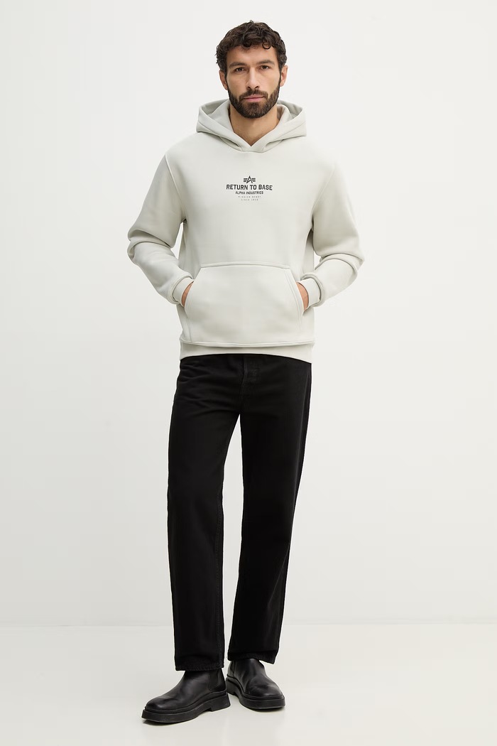 Alpha Industries sweatshirt Return To Base Hoodie 266338 beige SS26
