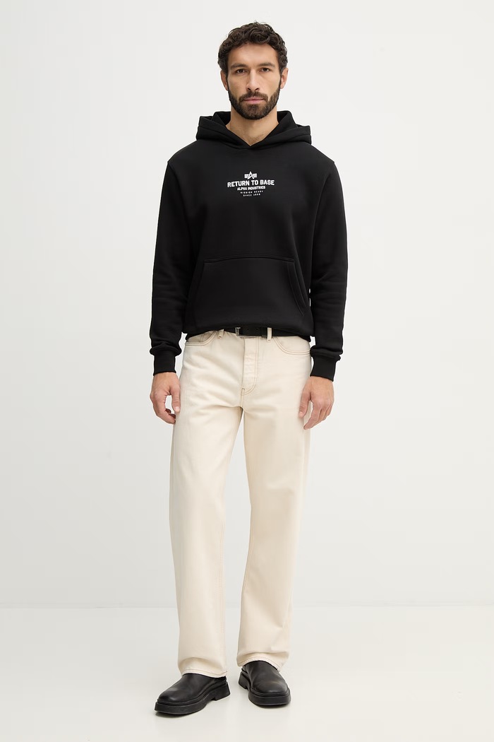 Alpha Industries sweatshirt Return To Base Hoodie 266338 black SS26