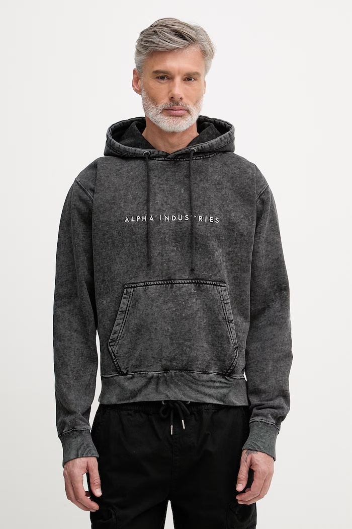Mikina Alpha Industries Acid Logo Hoodie směs černá 258339