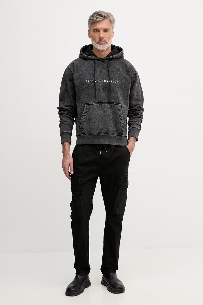 Mikina Alpha Industries Acid Logo Hoodie 258339 černá SS26